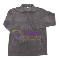 Dik Yaka Fermuarlı Polar Sweatshirt Antrasit Gri-Dik-Yaka-Dik-Yaka-Fermuarli-Polar-Ceket-Sweatshirt